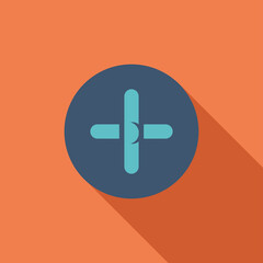 Obraz premium Add button flat icon design with long shadow effect