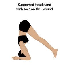 Supported headstand with toes on the ground pose yoga workout