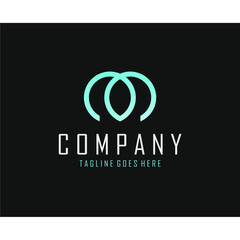 abstract combination of letter C in blue face down