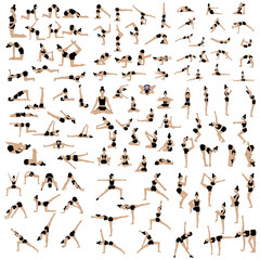 Fototapeta na wymiar Yoga poses workout. Healthy lifestyle vector illustration