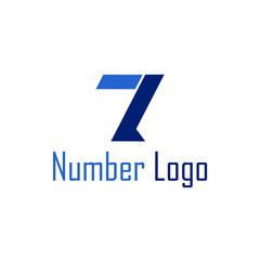 logo number 7 with a dark and light blue color combination