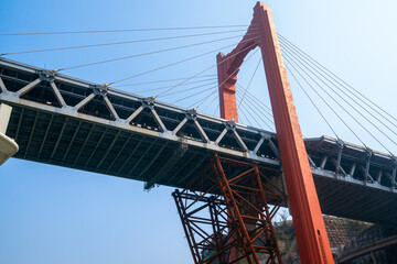 Close up of bridge structure, Chongqing Yangtze River Bridge