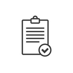 File verify approved icon vector outline black sign isolated on white background