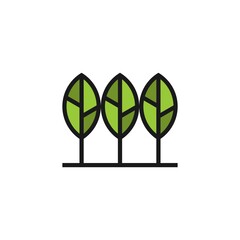 Abstract elegant tree flower line logo icon vector design