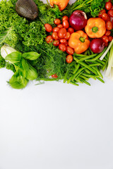 Healthy food background with fresh vegetables.