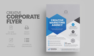 Corporate Business Flyer poster pamphlet brochure cover design layout background, vector template in A4 size