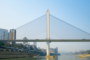 Bridges over the Yangtze River and Chongqing City Scenery in China