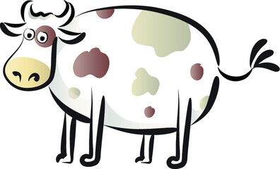 vector cartoon fat milk cow