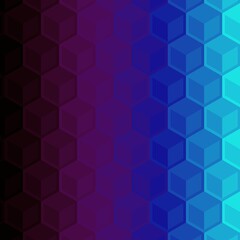 Abstract 3D hex cube glitch pattern with vibrant and diverse color gradient
