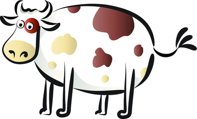 vector cartoon fat milk cow