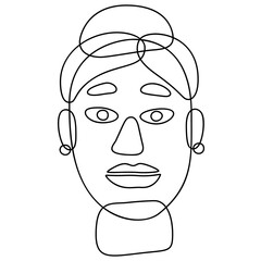 Stylized abstract human face, frontal view