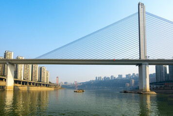 Bridges over the Yangtze River and Chongqing City Scenery in China
