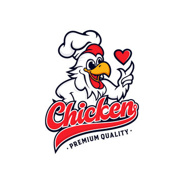 Chicken mascot logo vector template