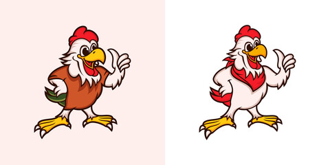 Naklejka premium Chicken mascot logo vector template