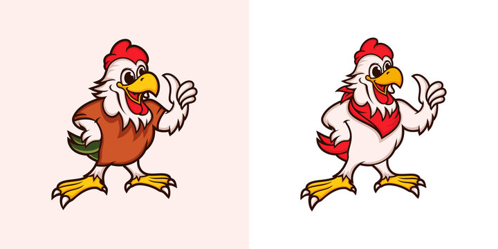 Chicken mascot logo vector template