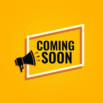cooming soon yellow and orange abstract sale banner template