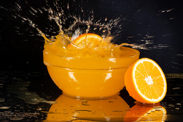 Fresh orange juice and orange