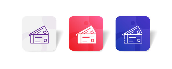 ticket paper entrance pixel perfect icon set bundle in line, solid, glyph, 3d gradient style