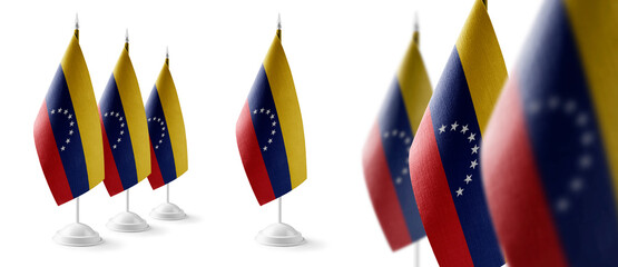 Set of Venezuela national flags on a white background