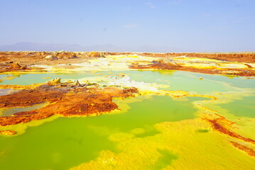 エチオピアのダナキル砂漠にあるダロル火山