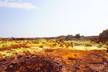 エチオピアのダナキル砂漠にあるダロル火山