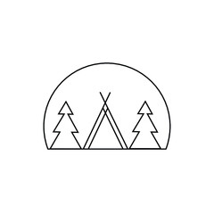 camp fire forest logo icon