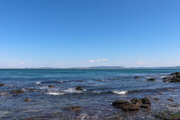 観音崎から見た東京湾（神奈川県横須賀市）