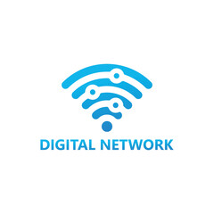 Digital network logo template design