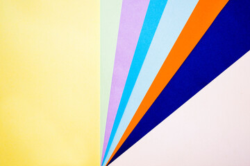 Colorful paper background, paper board and geometric figures