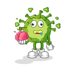 virus no brain vector. cartoon character