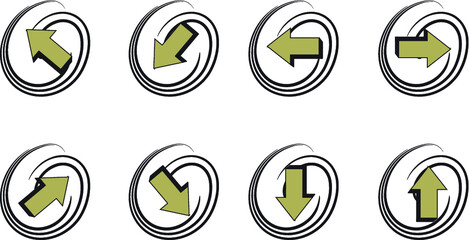 Vector Arrow key Series: Up, Down, Left, Right