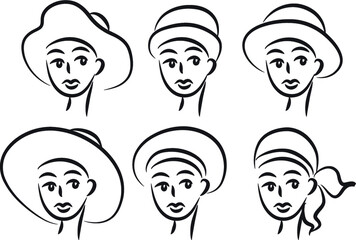 vector Beauty hair styling trend series