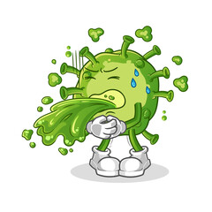 virus throw up cartoon. cartoon mascot vector