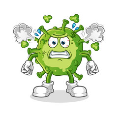 virus very angry mascot. cartoon vector