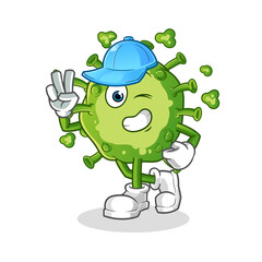 virus young boy character. cartoon mascot vector