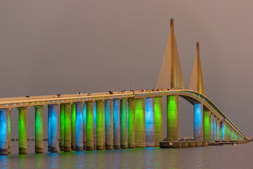 Bridge twin spans and light display
