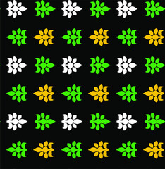  Seamless colorful paisley pattern with black background.