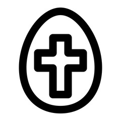 egg with cross outline icon vector