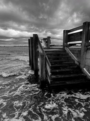 Obraz premium wooden pier with stairs