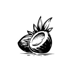 coconut retro silhouette illustration