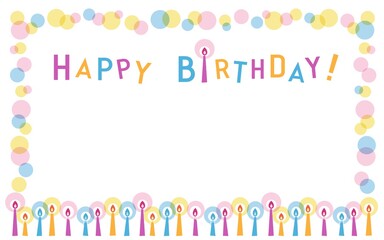 かわいいキャンドルのイラストフレーム