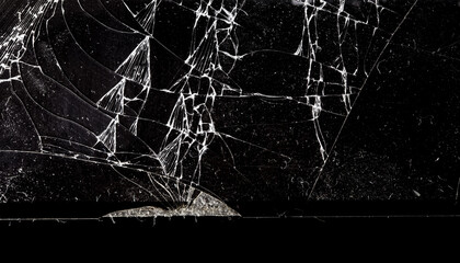 Broken black glass as background.