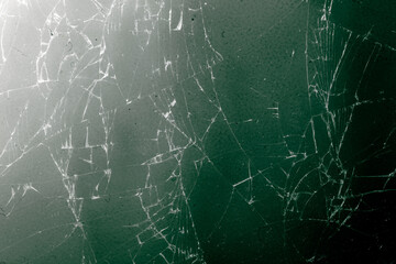 Broken green glass as background.