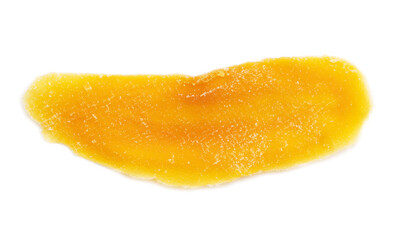 Dried mango closeup isolated on white