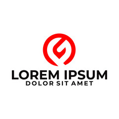 Initial letter G logo template with geometric rounded illustration in flat design monogram symbol