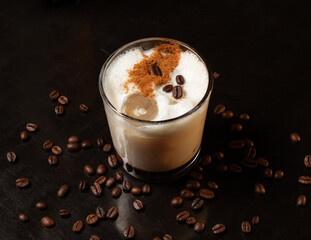 coffee cocktail with coffee beans