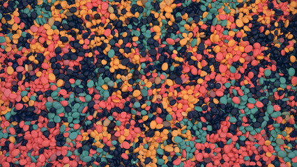 Abstract multicolored background with thousands of colorful pebbles