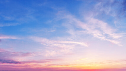 Beautiful natural scenery: sunset sky of multiple colors