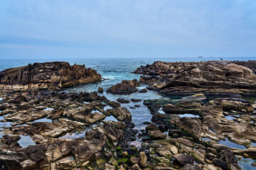 rocky coast of the sea