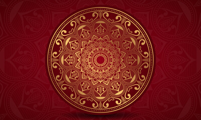 Luxury golden ornamental mandala design